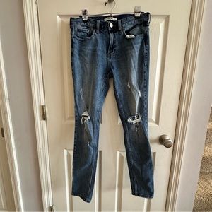 Pacsun. Stacked skinny light wash distressed men’s jeans